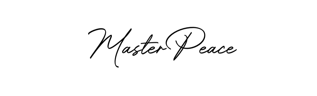 'Master Peace' text on a white background